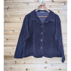 Bryn Walker Jacket Womens Small‎ Purple Corduroy Lightweight Cotton